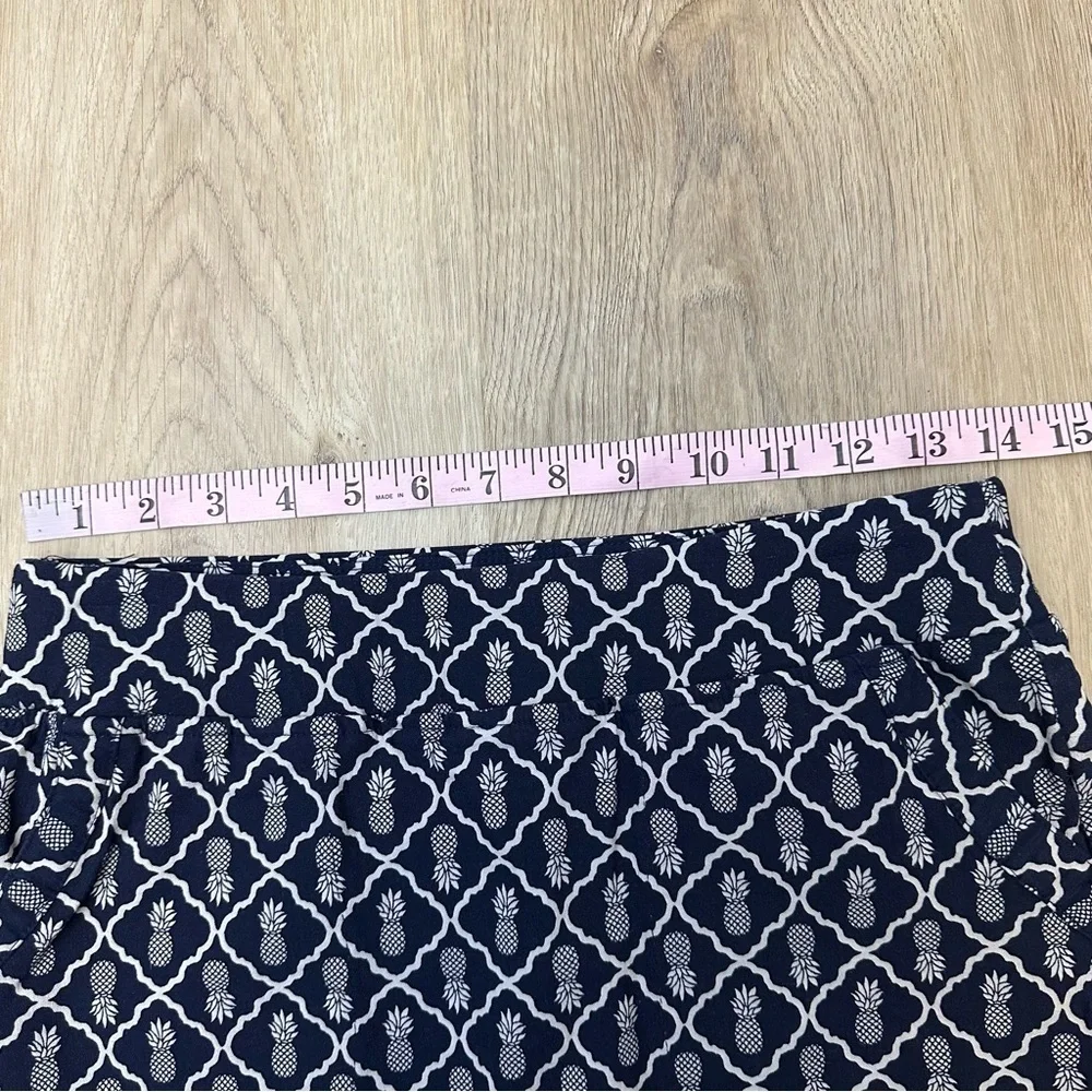 Crown & Ivy Blue and White Mini Pencil Skirt Casual Resort Wear
